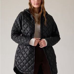 Athleta Whisper Featherless Black Quilted Puffer Jacket